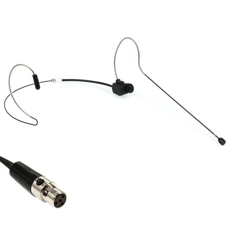 Airwave Technologies HSD-SLIMCLIP Omni-Directional Dual-Ear Headset Microphone, EV Electro-Voice Telex Compatible, Black