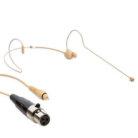 Airwave Technologies HSD-SLIMCLIP Dual-Ear Headset Microphone, T3 Compatible,Tan
