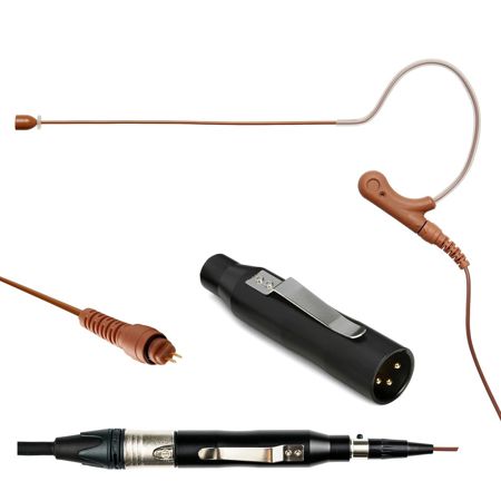Airwave Technologies HSDSE-SLIMLINE+SE Headset Microphone, HW to XLR, Cocoa