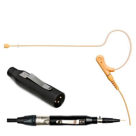 Airwave Technologies HSDSE-SLIMLINE+SE Headset Microphone, HW to XLR, Tan
