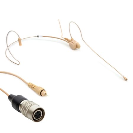 Airwave Technologies HSD-TITANIUM SLIM CLIP Dual Ear Headset Microphone, AT, Tan