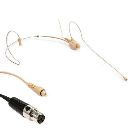 Airwave Technologies HSD-TITANIUM SLIM CLIP Dual Ear Headset Microphone, EV, Tan