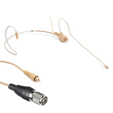 Airwave Technologies HSD-TITANIUM SLIM CLIP Dual Ear Headset Microphone, G4, Tan