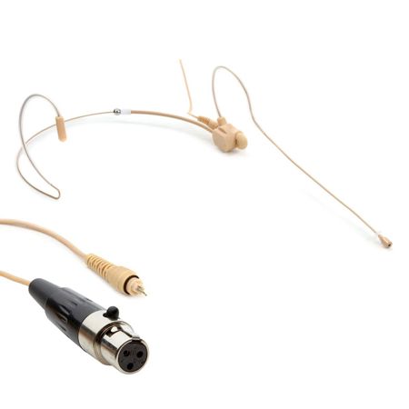Airwave Technologies HSD-TITANIUM SLIM CLIP Dual Ear Headset Microphone, T3, Tan