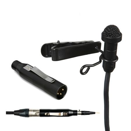 Airwave Technologies LAV-SLIMLINE+ Miniature Lavalier Mic, HW-XLR Adapter, Black