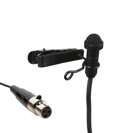 Airwave Technologies LAV-SLIMLINE+ Omni-Directional Miniature Lavalier Microphone, T3 Compatible, Black