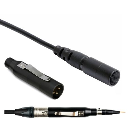 Airwave Technologies LAV-TITANIUM Lavalier Microphone, HW to XLR Adapter, Black