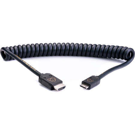 Atomos HDMI Full to HDMI Mini Coiled Cable, 40cm/16" Coiled (80cm/32" Extended)