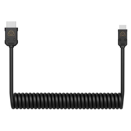 Atomos 17.7" 4K HDMI to Mini-HDMI Coiled Cable, Black