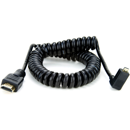 Atomos 50cm (19.68") Coiled Right-Angle Micro HDMI to Full HDMI Cable