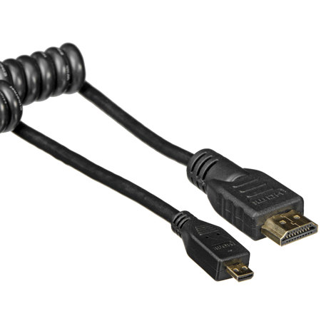 Atomos 50cm (19.68") Coiled Micro HDMI to Full HDMI Cable