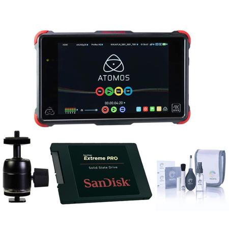 Atomos Ninja Flame 4K HDMI 7" Recording Monitor w/SanDsk 480GB SSD DR/Shoe Mount