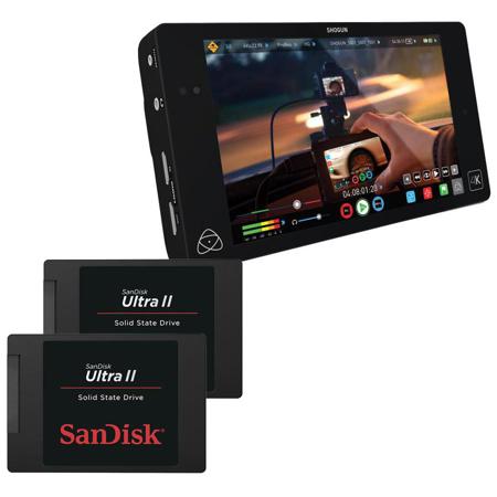 Atomos Shogun 7" 4K HDMI Monitor & Recorder with 2x SanDisk Ultra 240G SSD