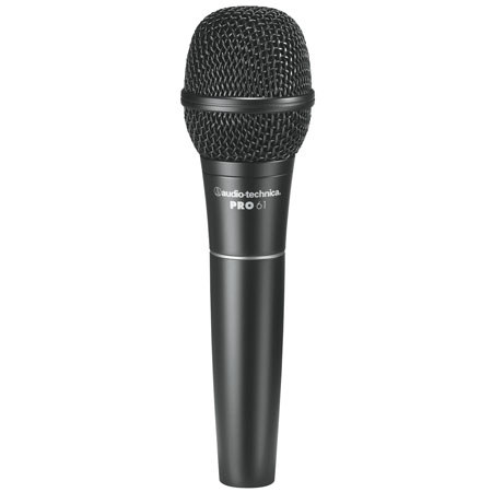 Audio-Technica PRO61 Hypercardioid Dynamic Handheld Microphone, 300 Ohms Impedance, 70-16000 Hz Frequency Response