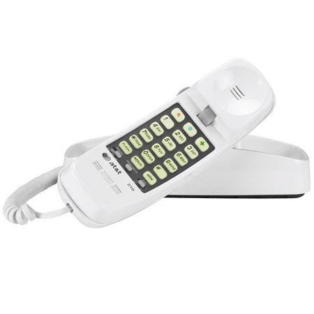 AT&T 210 Trimline Phone with Memory Dialing, White