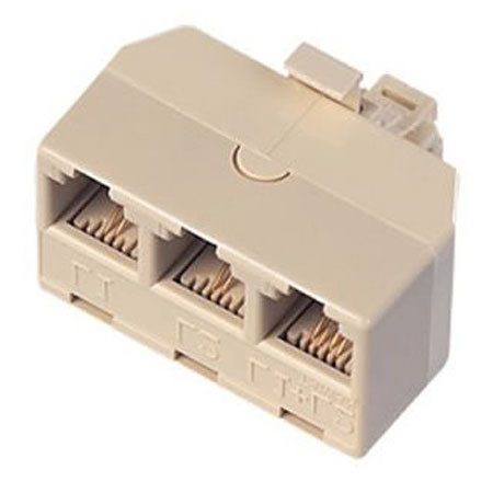 AT & T 89-0075-00 Triplex Adapter, Ivory