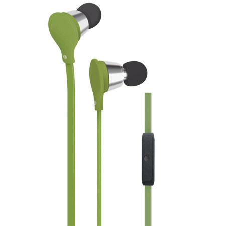 AT&T Jive Stereo Earbuds with inline Microphone, Green