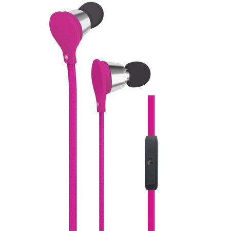 AT&T Jive Stereo Earbuds with inline Microphone, Pink