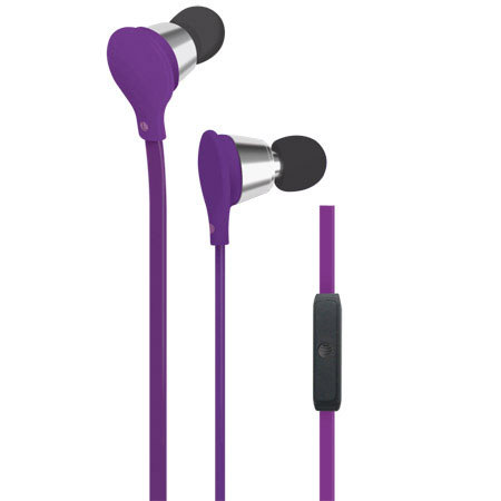AT&T Jive Stereo Earbuds with inline Microphone, Purple