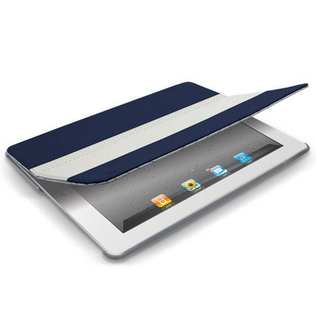 AT&T Leather Folio Golf Case for New iPad and iPad 2, Navy Blue
