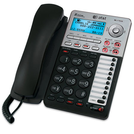 AT&T ML17939 2-Line Speakerphone with Caller ID and Digital Answering System