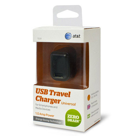 AT&T TC02 Universal Charger USB, 2 amp, Black