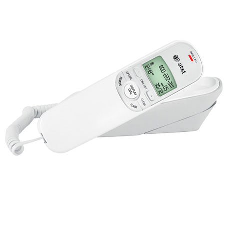 AT&T TR1909 Trimline Corded Phone with Caller ID, White
