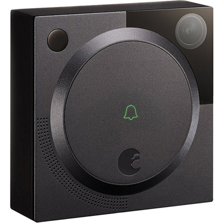 August 1.2MP Wireless Doorbell Cam with Smartphone Viewing, Dark Gray
