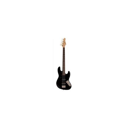 Austin AJB300 Series Double Cutaway Bass Guitar, Black