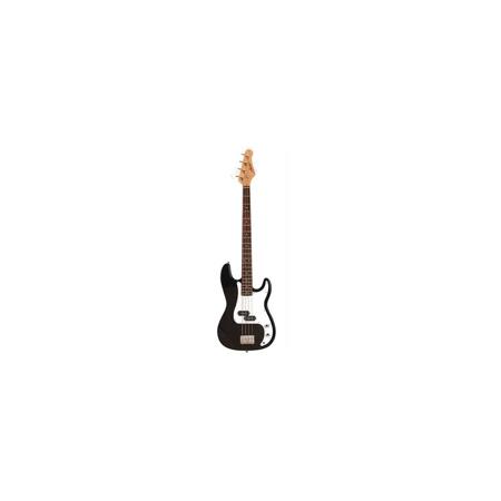 Austin APB200 Series Double Cutaway Bass Guitar, Black