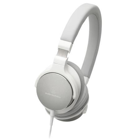 Audio-Technica ATH-SR5BK On-Ear High-Resolution Headphones with Mic, White