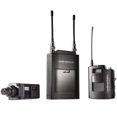 Audio-Technica ATW-1823D Dual Wireless Combo System with ATW-R1820 Dual Receiver, ATW-1801 Bodypack, ATW-T1802 Plug-In Transmitters & Microphone