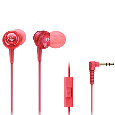 Audio-Technica ATH-CKL202IS Dip In-Ear Communications Headphone, Red