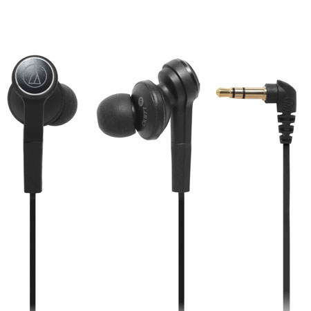 Audio-Technica ATH-CKS77 Solid Bass In-Ear Headphones, Black