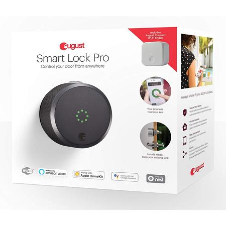August Smart Lock Pro Plus Connect Wi-Fi Bridge, Dark Gray