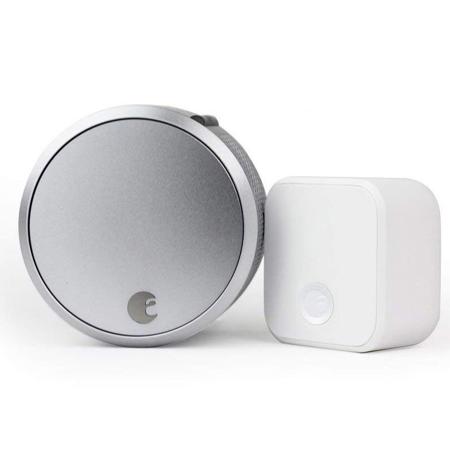 August Smart Lock Pro Plus Connect Wi-Fi Bridge, Silver