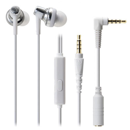 Audio-Technica ATH-CKM500i In-Ear Headphones for Smartphone, White