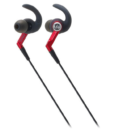 Audio-Technica ATH-CKP500 SonicSport In-Ear Headphones, Red