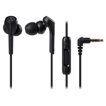 Audio-Technica ATH-CKS550XiS Solid Bass Dynamic In-Ear Headphones, Mic, Black