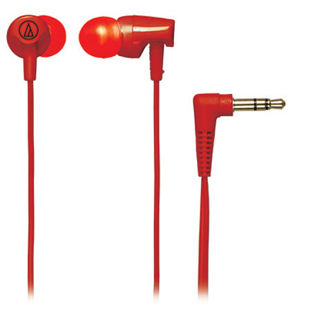 Audio-Technica ATH-CLR100 Clear In-Ear Headphones, Red