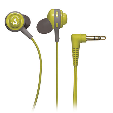 Audio-Technica ATH-COR150 Core Bass In-Ear Headphones, Lime Green