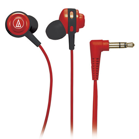 Audio-Technica ATH-COR150 Core Bass In-Ear Headphones, Red