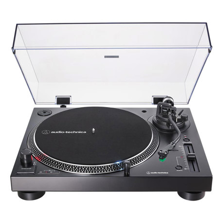Audio-Technica AT-LP120XUSB Direct-Drive Turntable (Analog and USB), Black - Bundle With Kanto YU4 Powered Speakers with Bluetooth and Phono Preamp,