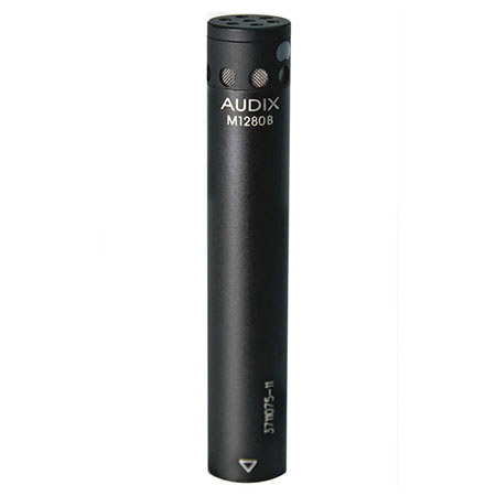 Audix M1280 Miniature Supercardioid Condenser Microphone with 25' Cable, 40Hz-20kHz Frequency Response, 150 Ohms Output Impedance, RFI Immunity