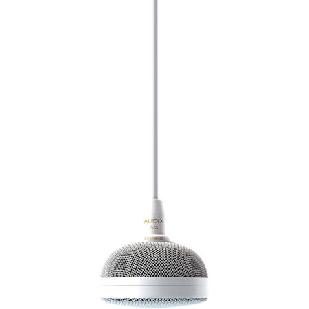 Audix M3 Installed Sound Tri-Element Hanging Ceiling Hypercardioid Microphone with 4' Cable, White