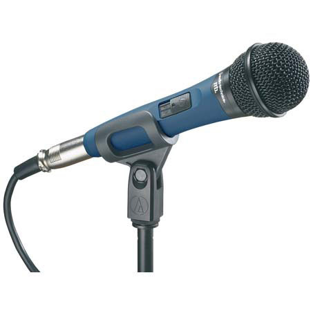 Audio-Technica Handheld Unidirectional Dynamic Vocal Microphone with Tripod Mic Stand, Stand Clamp and Cable