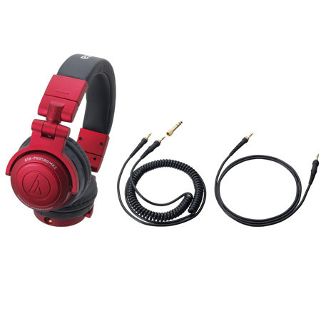 Audio-Technica ATH-PRO500MK2 Professional DJ Monitor Headphones, Red