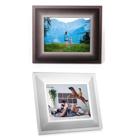 Aura Frames 9.7" HR LED Digital Photo Frame Bundle /Quartz Silver/Black Charcoal