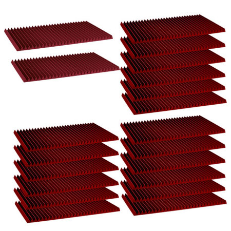 Auralex 1x24x48" Studiofoam Wedge Panels, 20-Piece, Burgundy