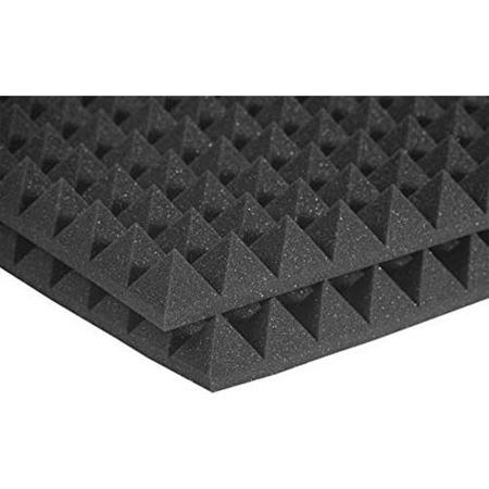 Auralex 2x24x48" Studiofoam Pyramid Absorption Panels, 12 Pieces, Charcoal
